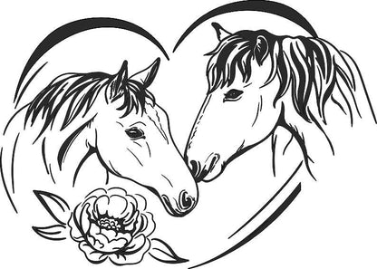 Aufkleber Pferd Herz FT003