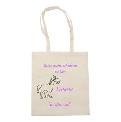 Personalisierte Baumwolltasche aus 100 % Baumwolle – nachhaltiger Alltagsbegleiter & liebevolles Geschenk für Reiterinnen und Pferdefreunde. Lila