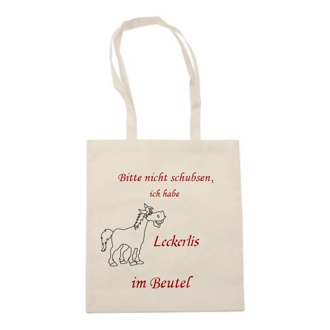 Personalisierte Baumwolltasche aus 100 % Baumwolle – nachhaltiger Alltagsbegleiter & liebevolles Geschenk für Pferdefreunde. Rot