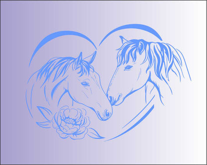 Aufkleber Pferd Herz FT003