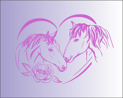 Aufkleber Pferd Herz FT003